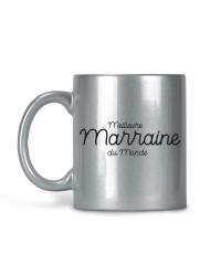 Mug Meilleure Marraine du Monde Métallisé Paillettes