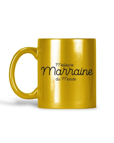 Mug Meilleure Marraine du Monde Métallisé Paillettes