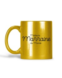 Mug Meilleure Marraine du Monde Métallisé Paillettes