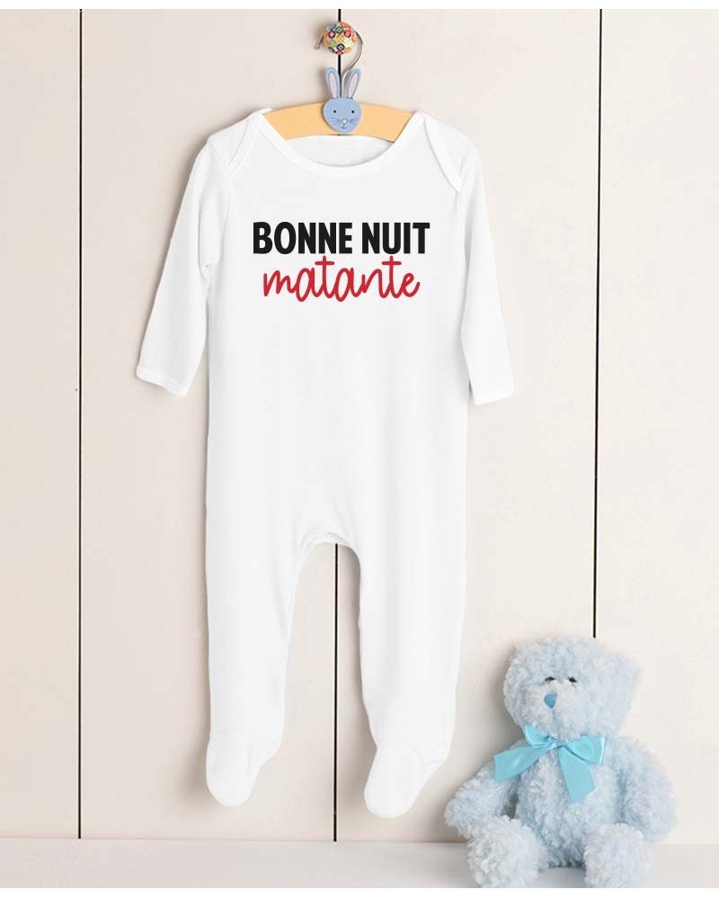 Pyjama Bébé - Bonne Nuit Matante - Coton doux et épais - Made in FR