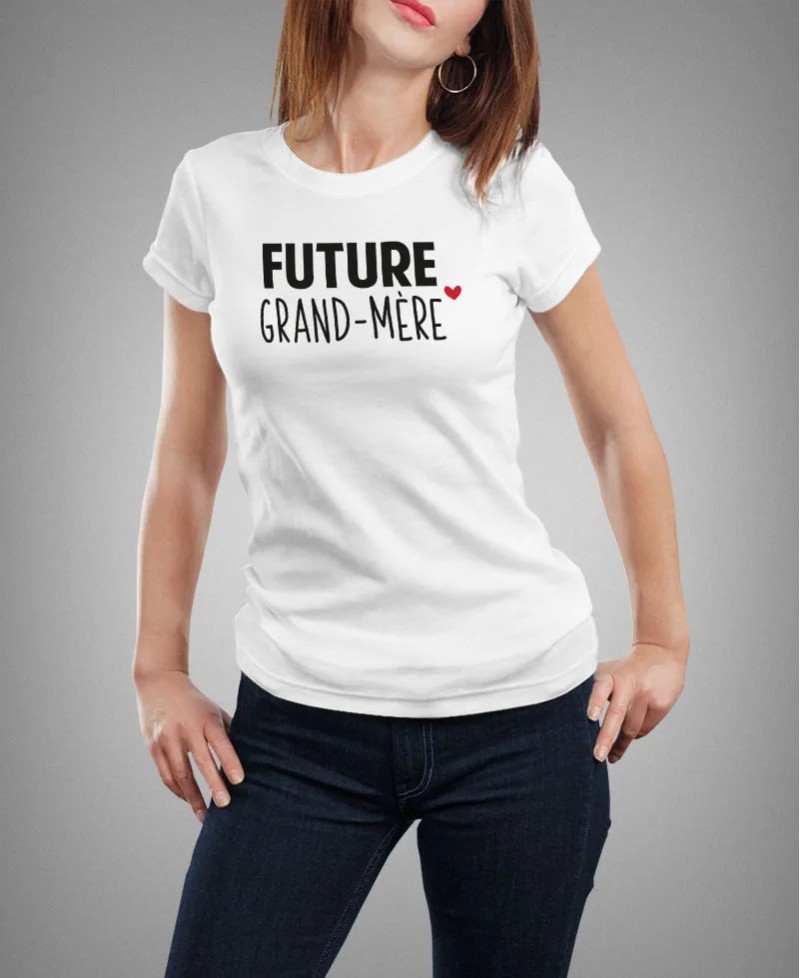 T-shirt Future Grand-Mère , coton doux by Pilou & Lilou