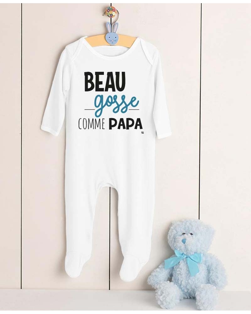 Pyjama Bébé Papa - Beau Gosse - original - Coton doux et épais